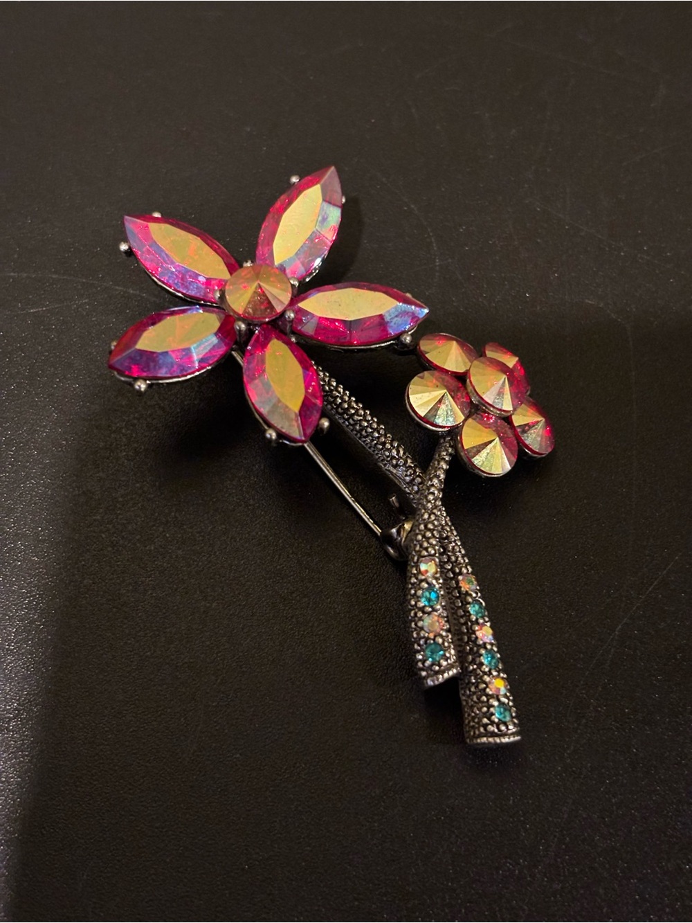 Pink Iridescent Flower Brooch - Women Jewelry